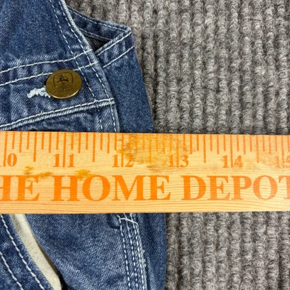 John Deere Kids Boys Blue Denim Overalls Size 6 Adjustable Straps Farming Style - Picture 9 of 9